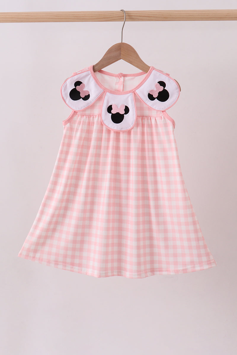 Minnie Embroidery Gingham Dress