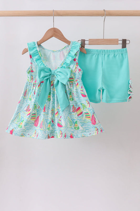 Sailboat Ruffle Shorts Set