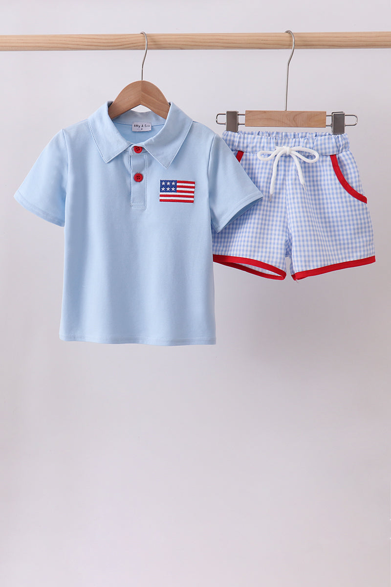 Flag Polo Shorts Set