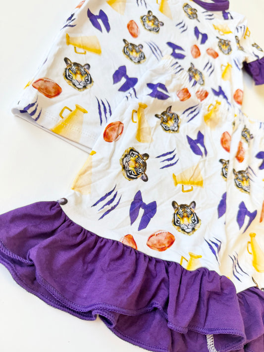 Tiger Bamboo Ruffle Shorts Pajamas
