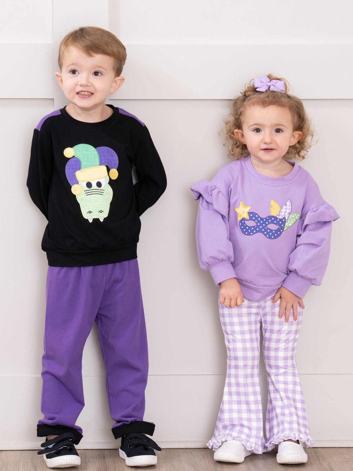 Masked Magic Embroidered Bell Bottom Outfit