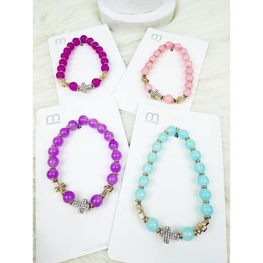 Soft Tone Cross Charm Bracelet