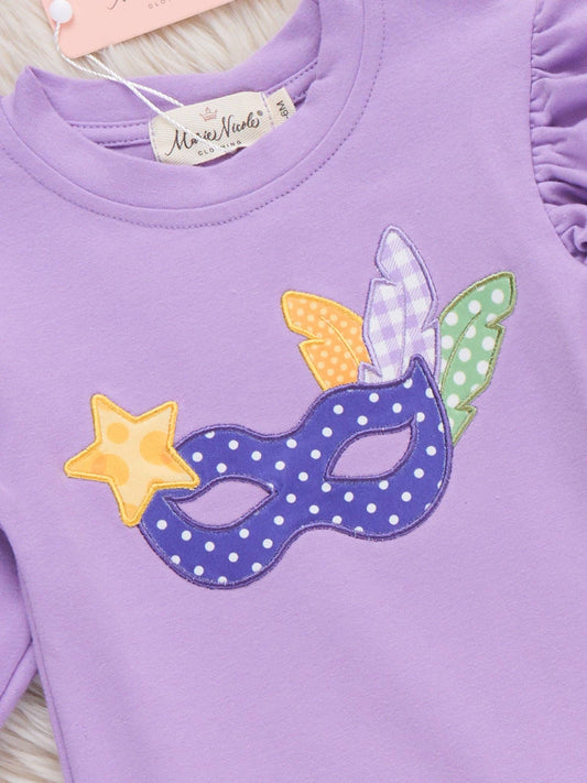 Masked Magic Embroidered Ruffle Romper