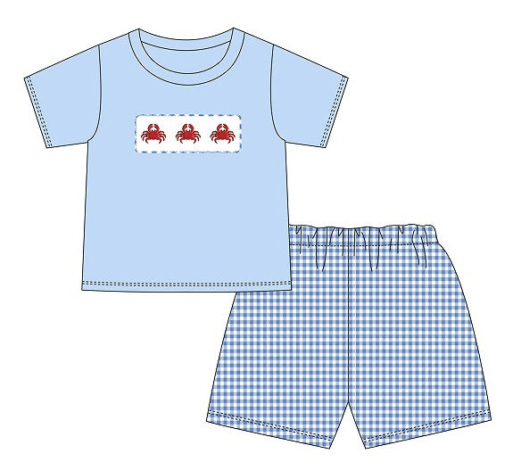 Crab Seersucker Shorts Set