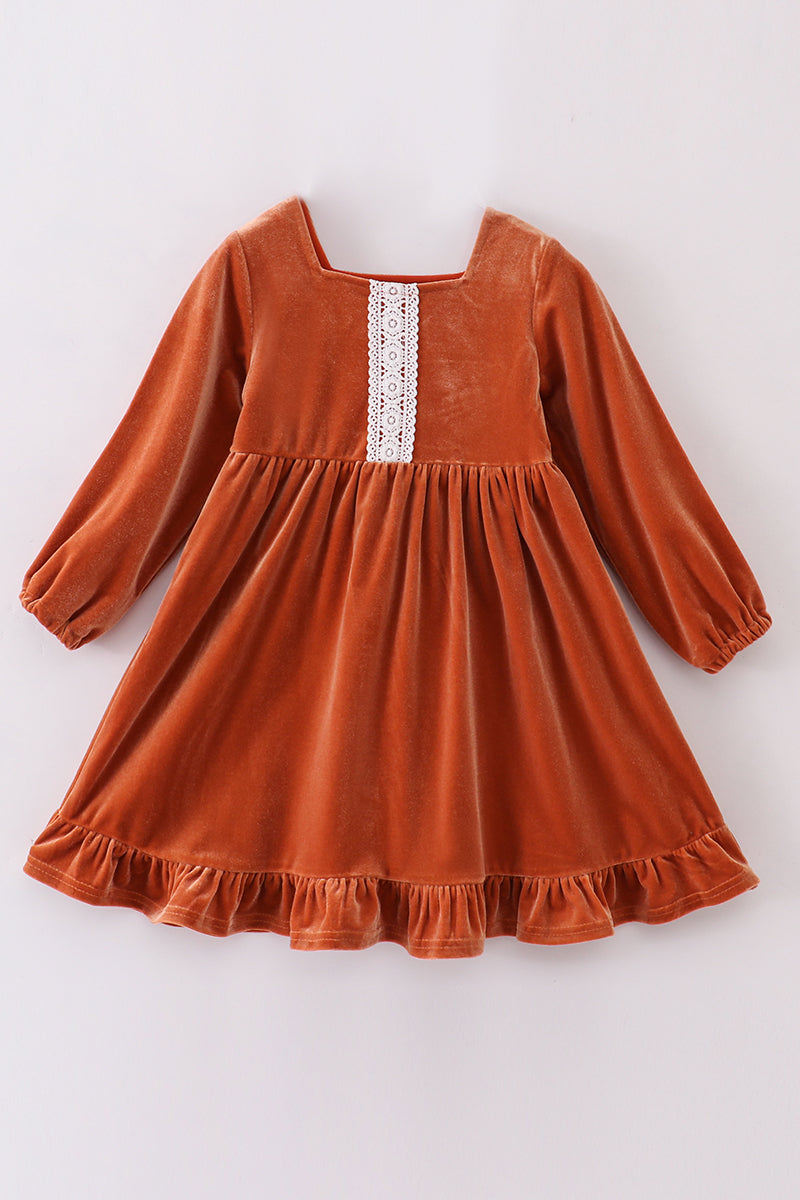 Caramel Velvet Dress
