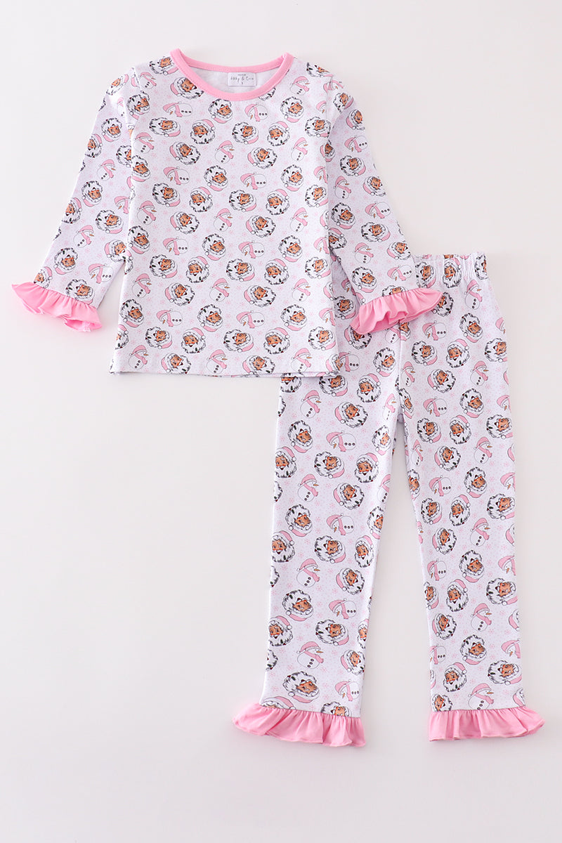 Pink Santa & Snowmen Pajama Set