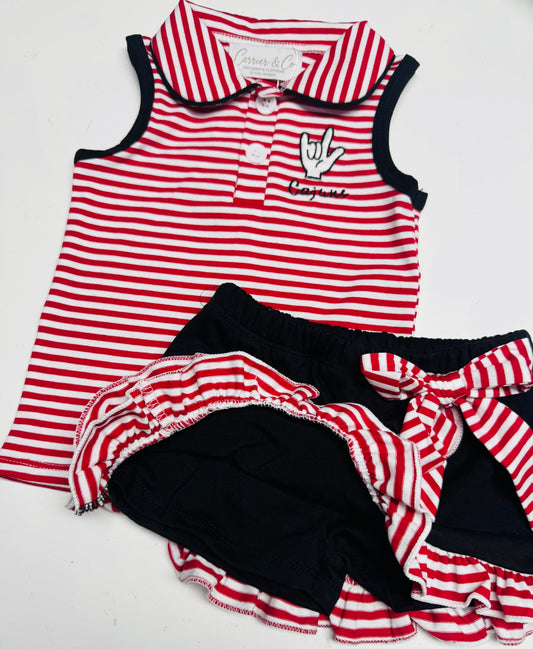 Cajuns Embroidered Polo Skort Set