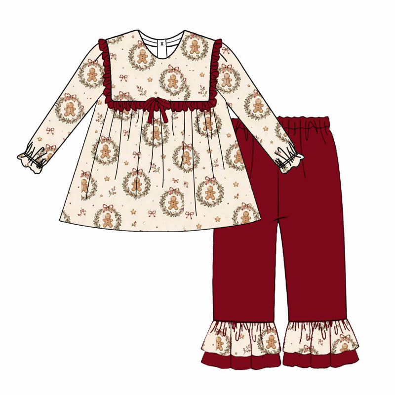 Gingerbread Ruffle Pants Set