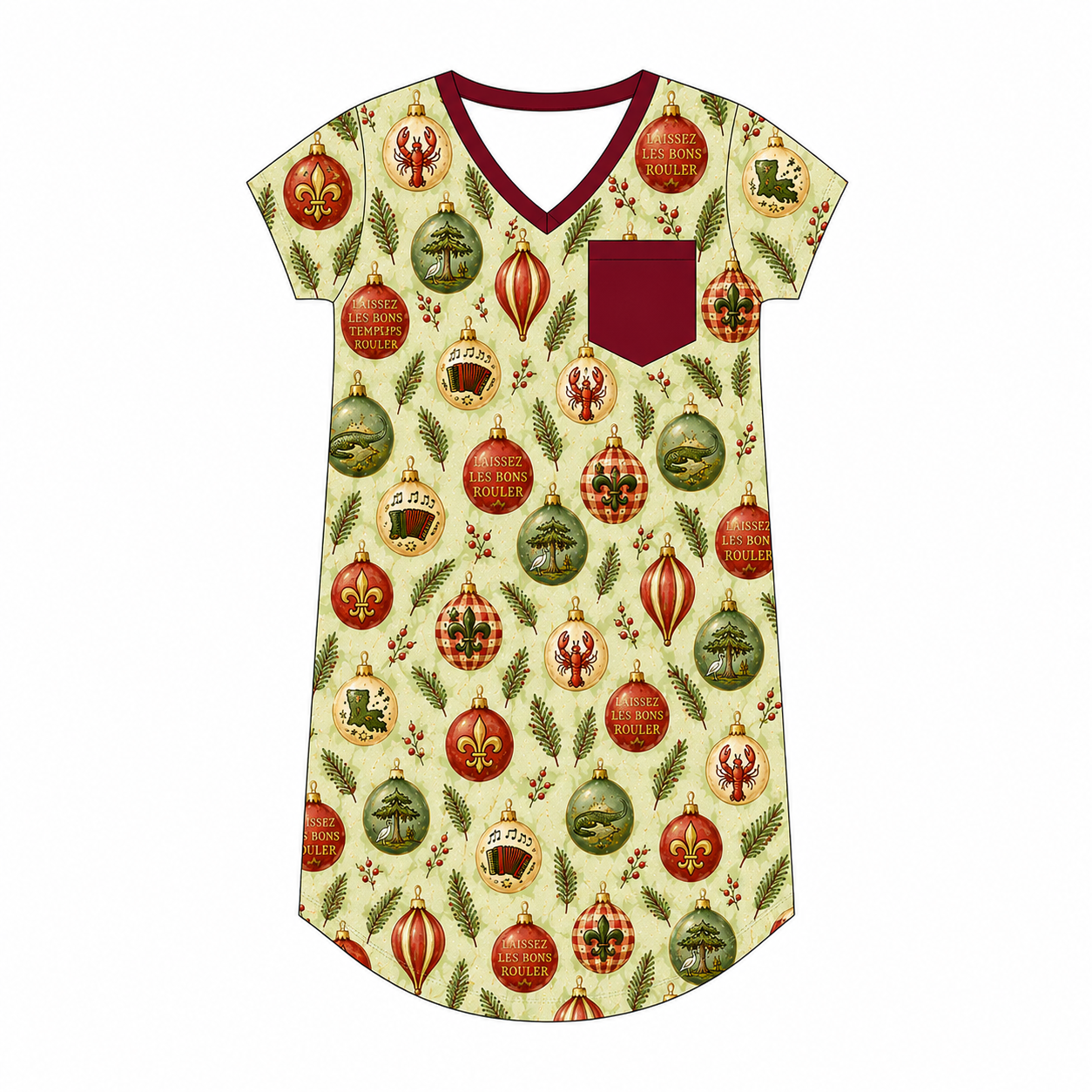 Women’s Cajun Ornaments Bamboo Gown