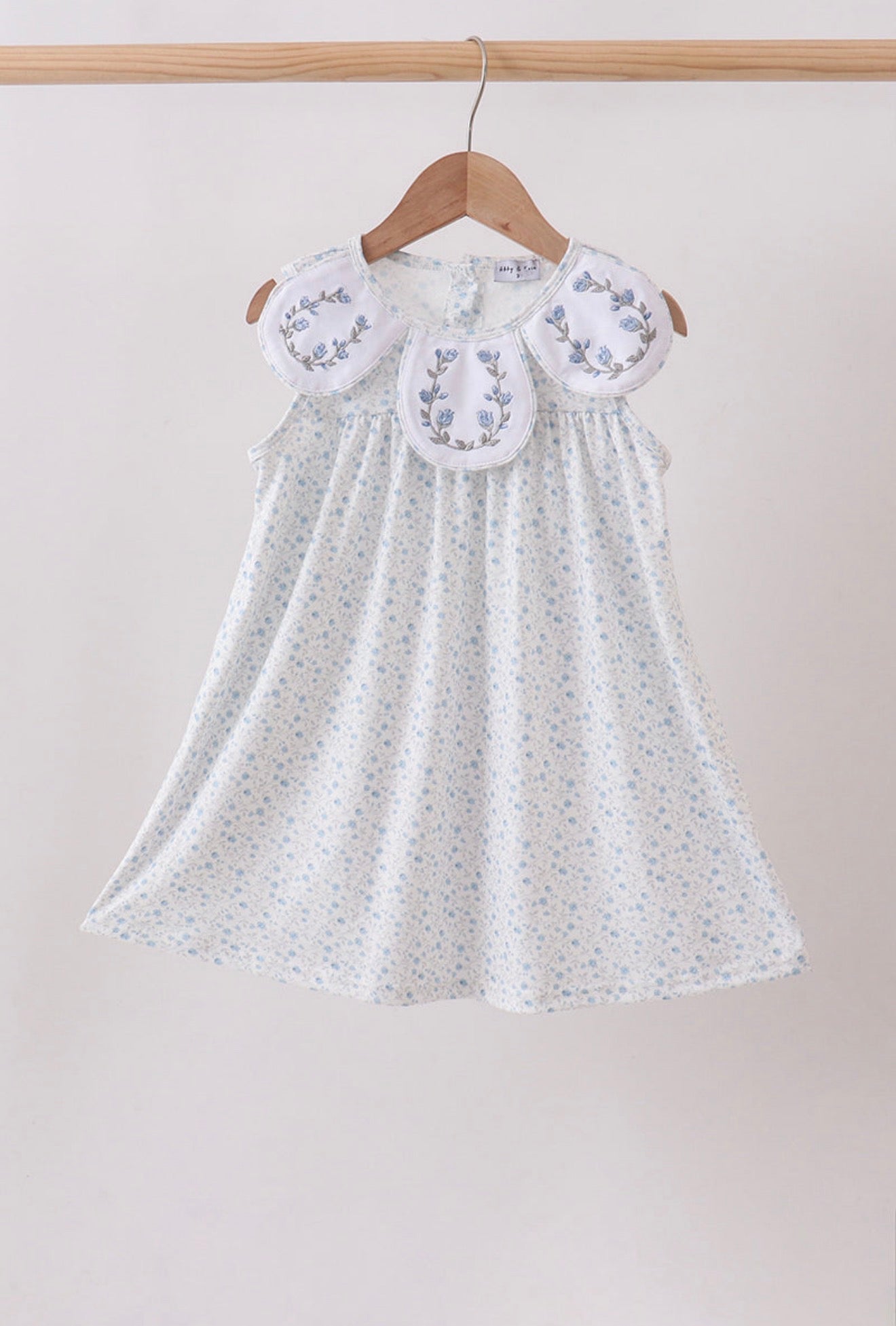 Blue Floral Embroidered Dress