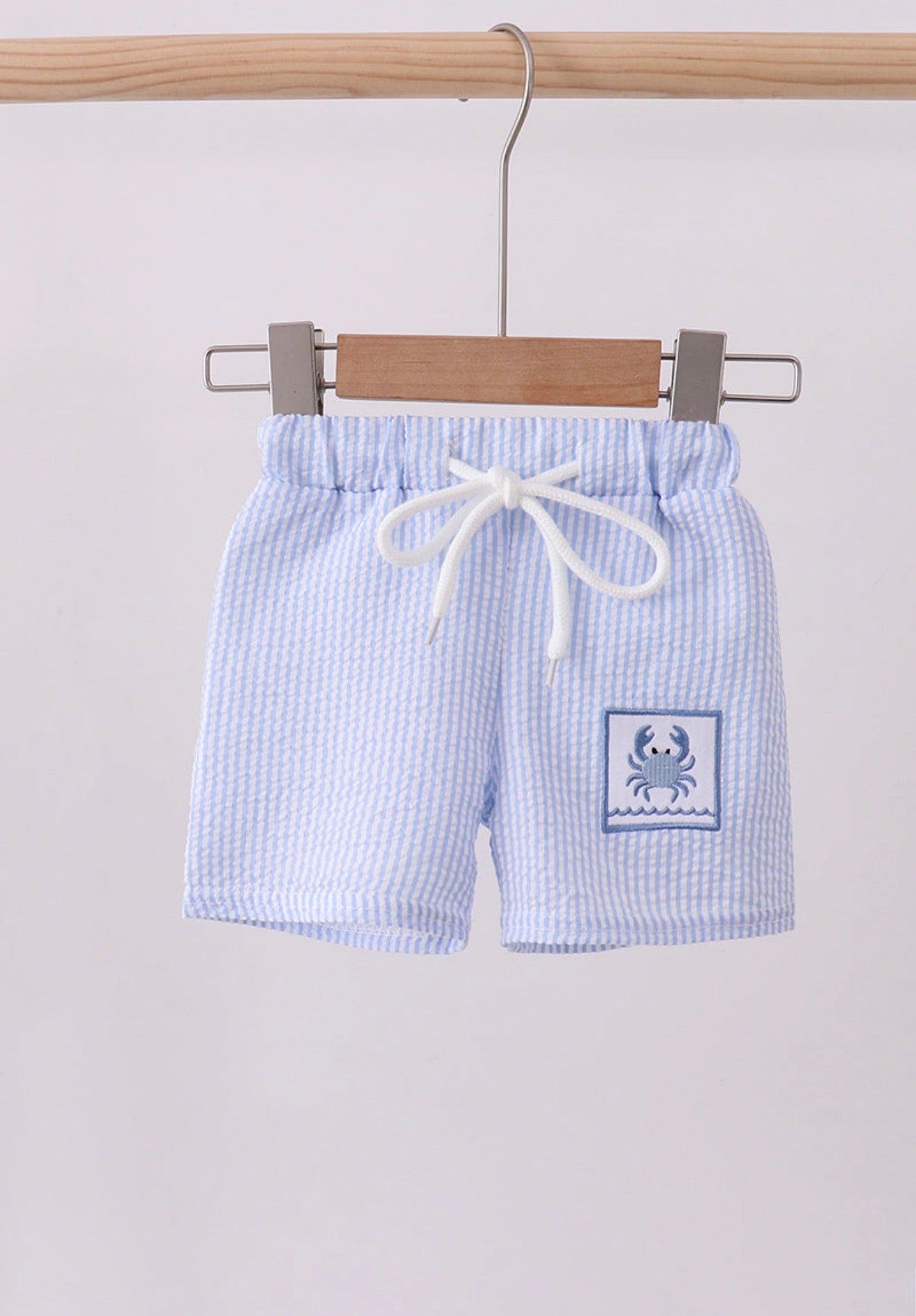 Crab Seersucker Swim Shorts