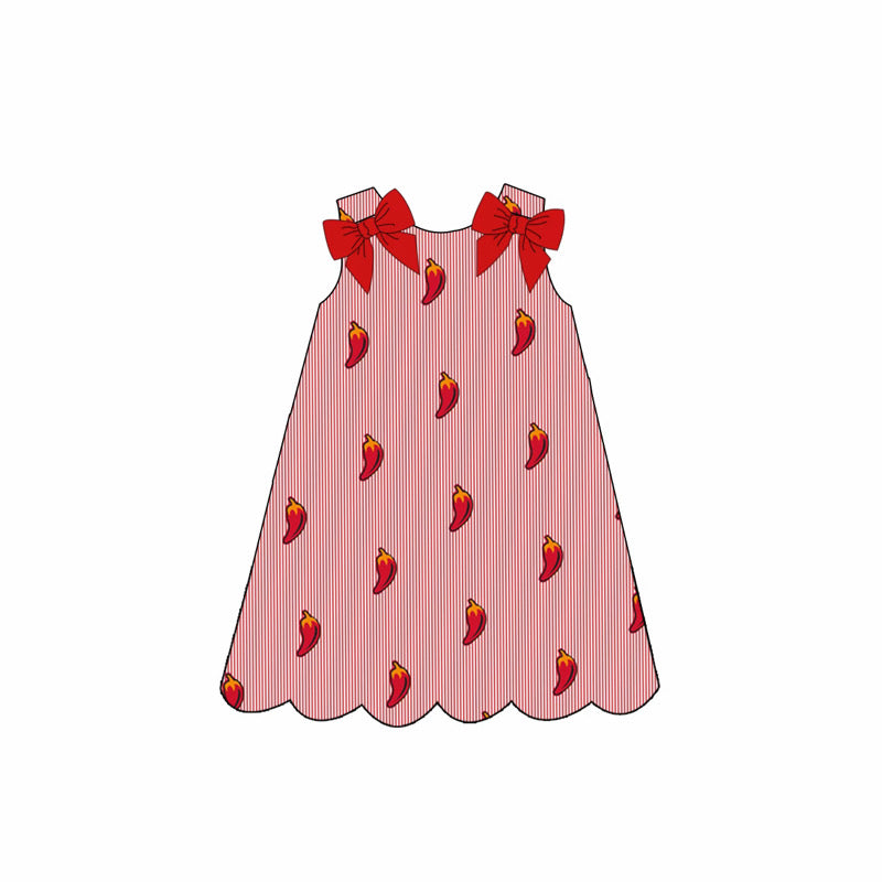 Peppers Embroidered Seersucker Dress
