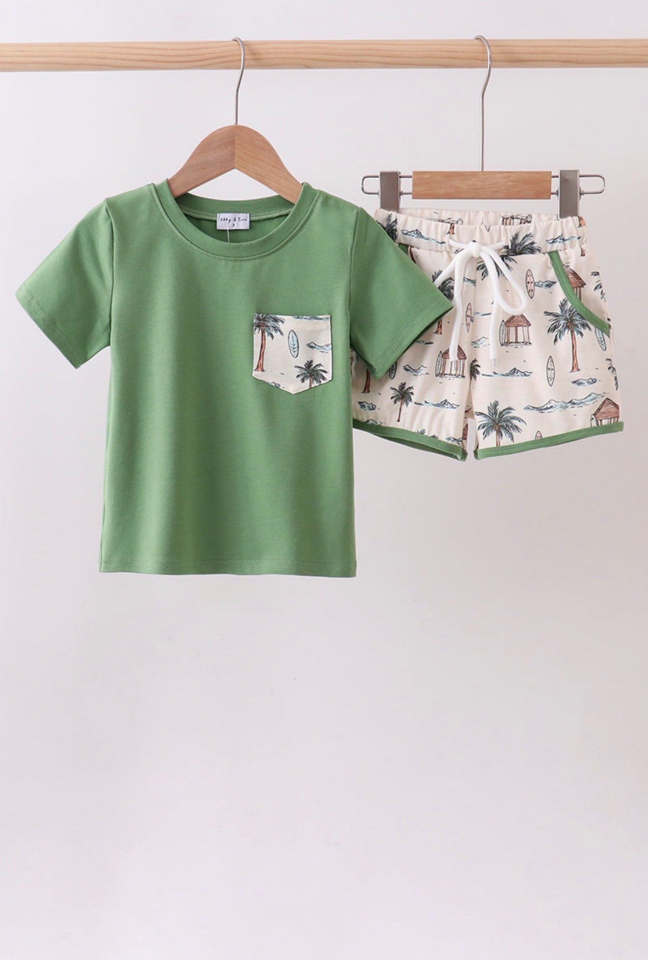 Beach Print Shorts Set