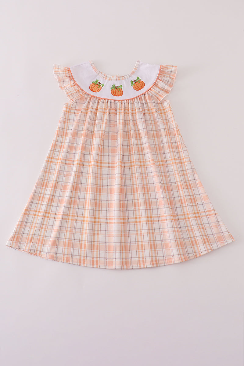 Orange Plaid Pumpkin Dress