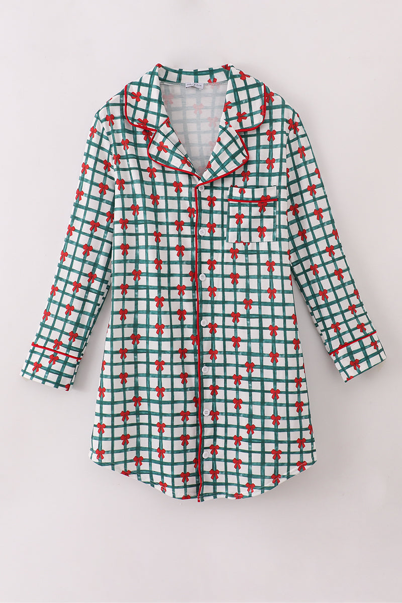 Bow Plaid Adult Gown