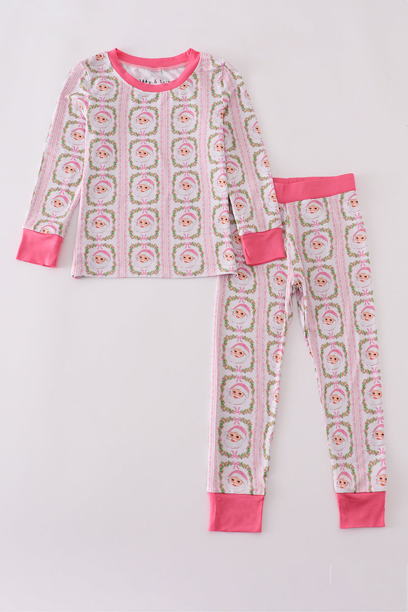 Pink Santa Claus Bamboo Pajama Set