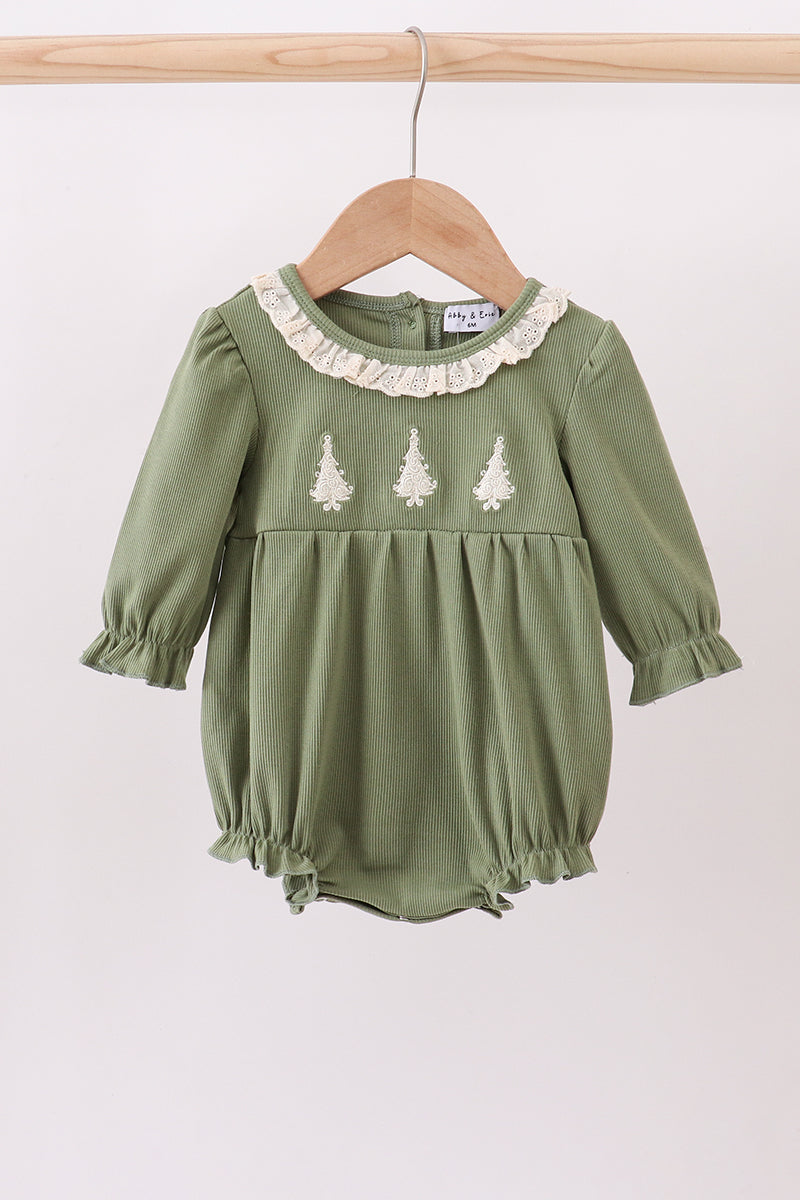 Green Christmas Tree Lace Bubble