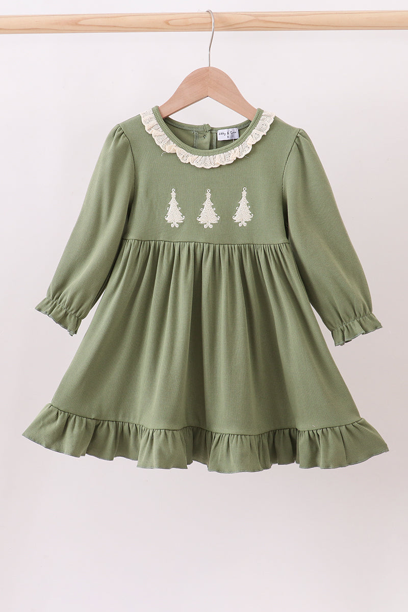 Green Christmas Tree Lace Dress