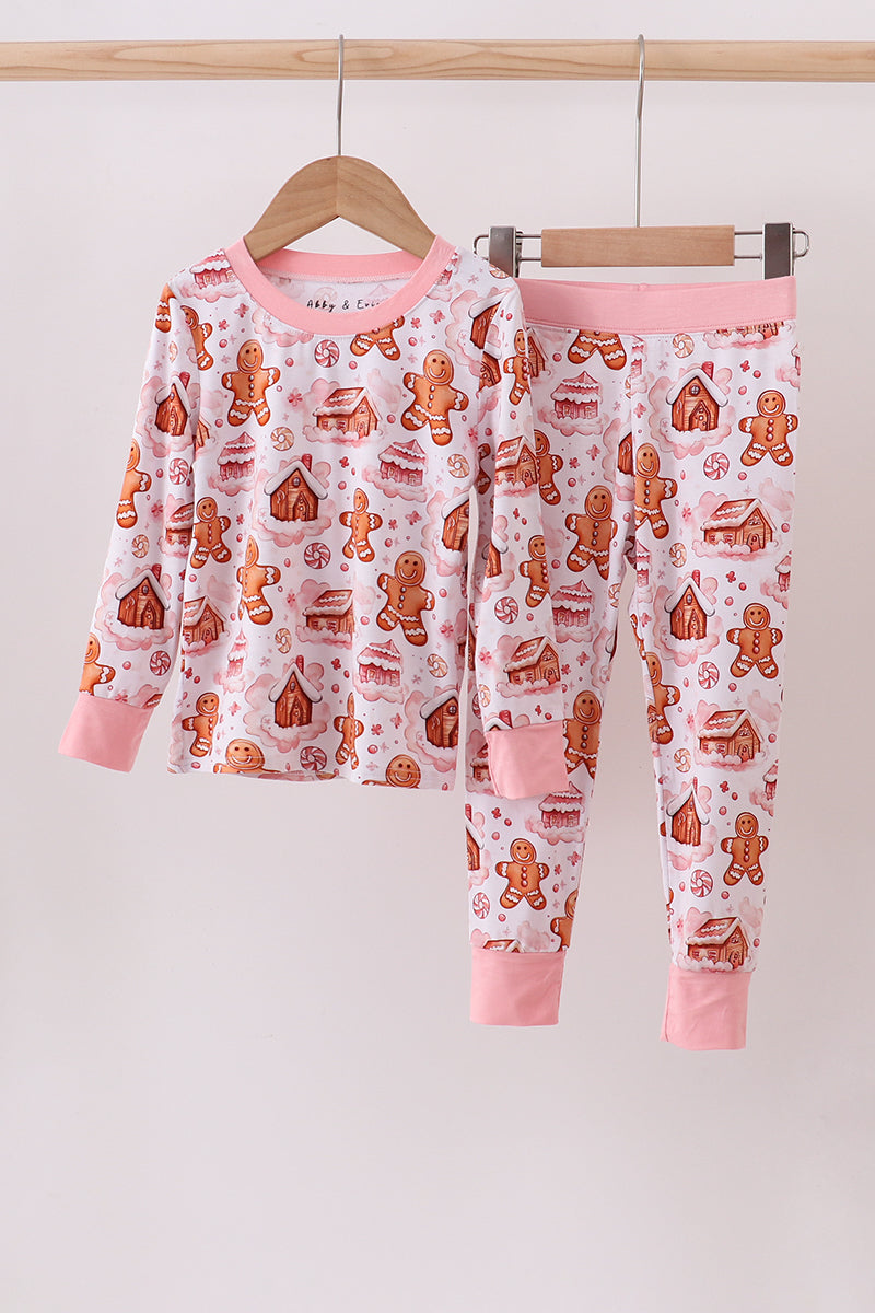 Pink Gingerbread Bamboo Pants Set