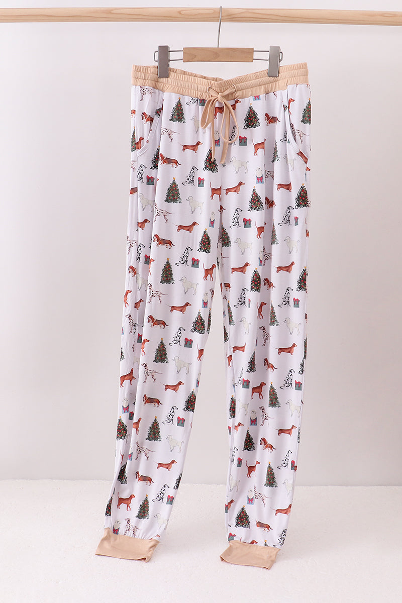 Christmas Dogs Adult Bamboo Pants