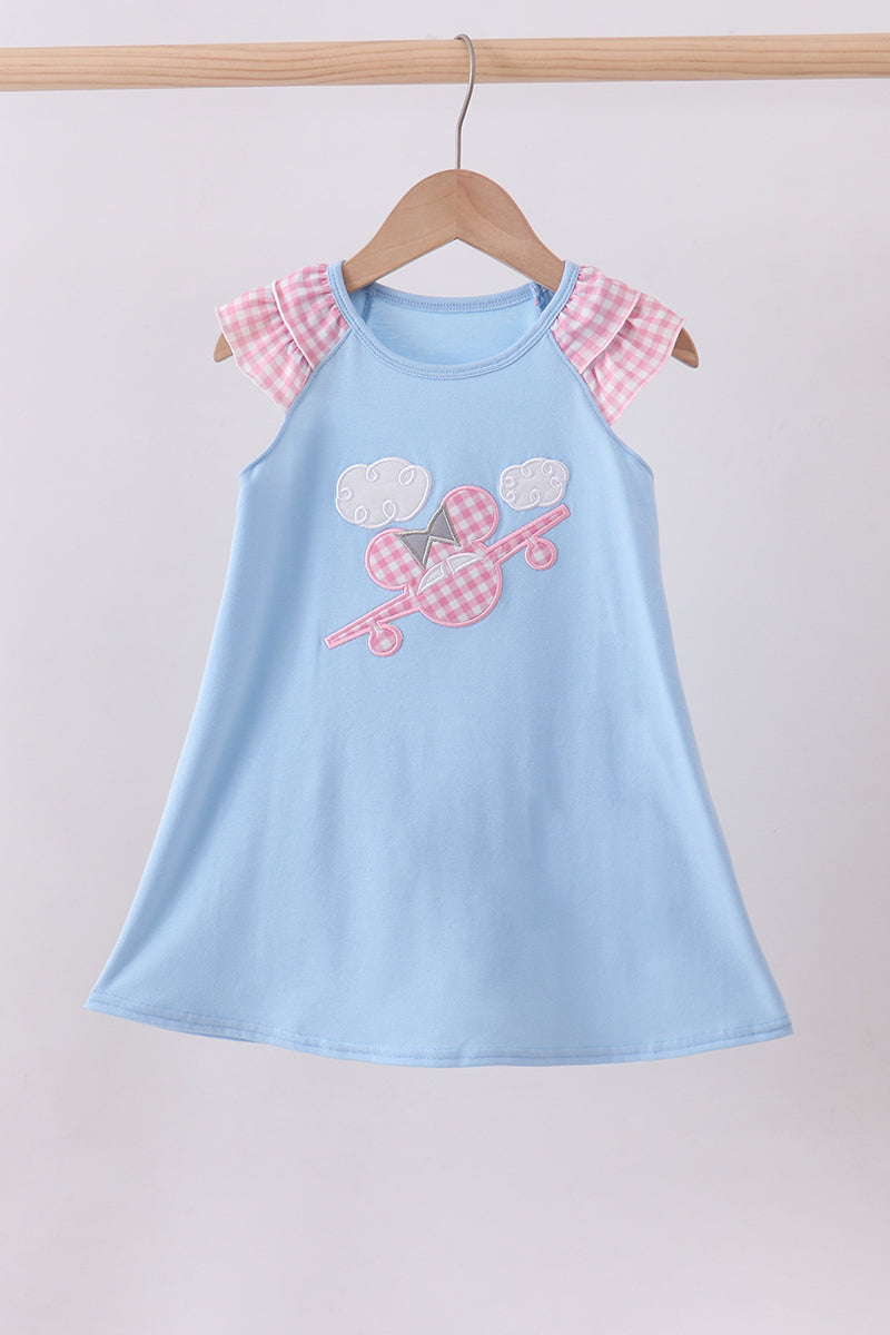 Minnie Plane Applique Ruffle Dress