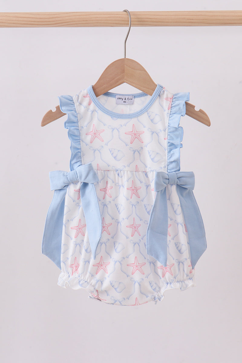 Blue Starfish Shell Ruffle Bubble