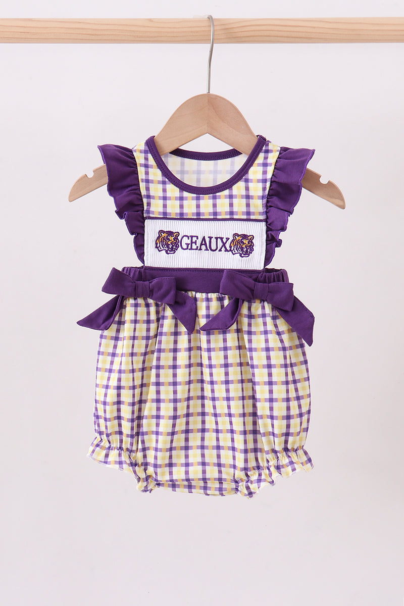 Geaux Smocked Ruffle Bubble