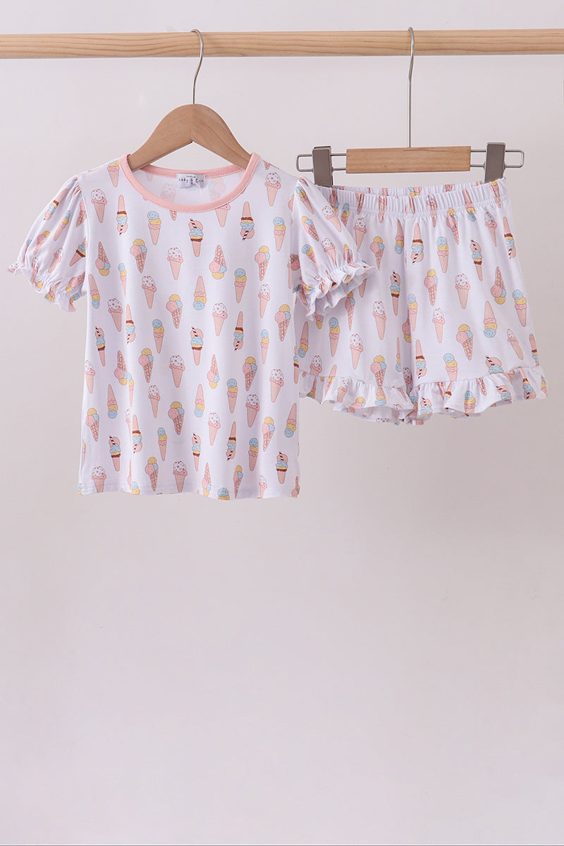 Pink Ice Cream Bamboo Pajama Set