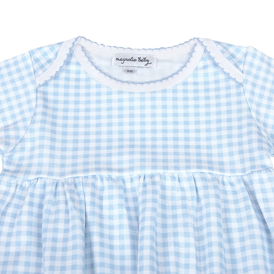 Mini Checks Gown - Blue