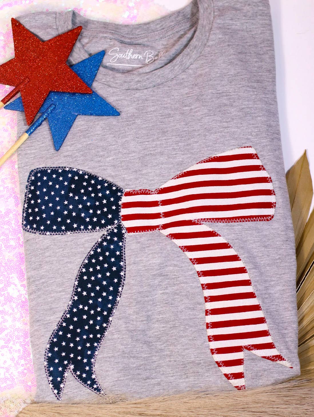 Flag Bow Appliqué Graphic Tee