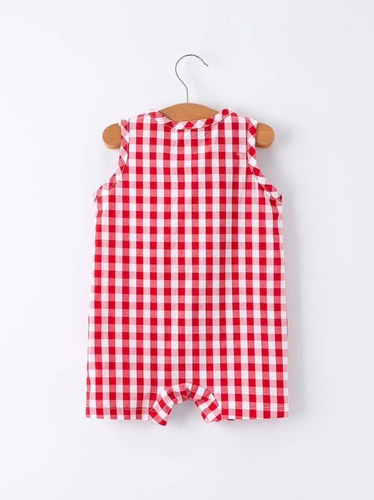 Red Gingham Romper