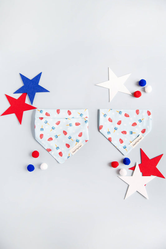 Red, White, & Blue Popsicles Bandana - Summer Dog Bandana
