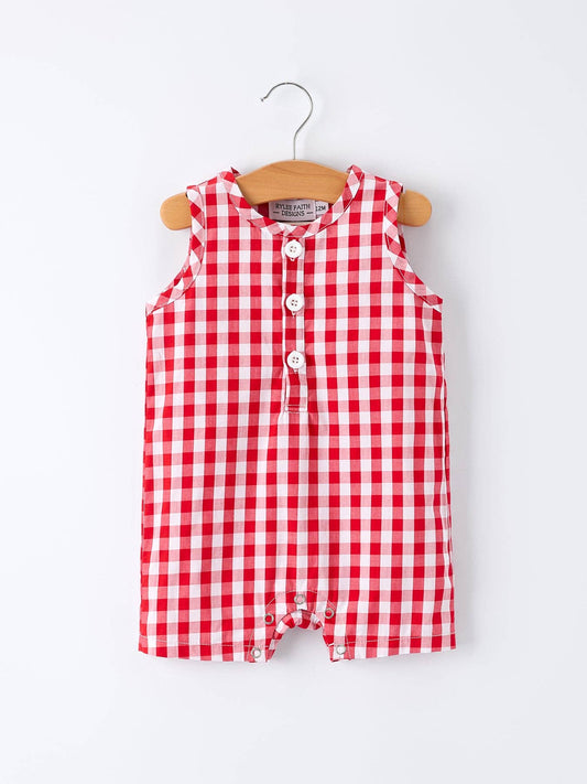 Red Gingham Romper