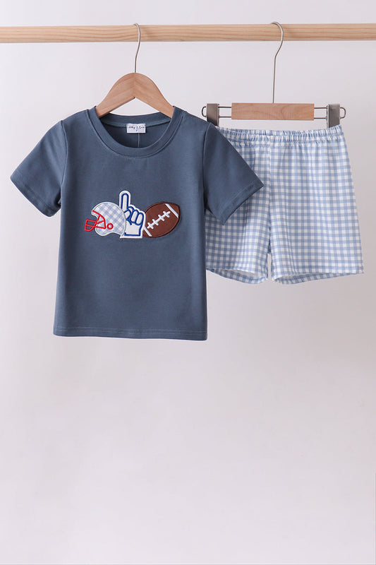 Football Appliqué Shorts Set