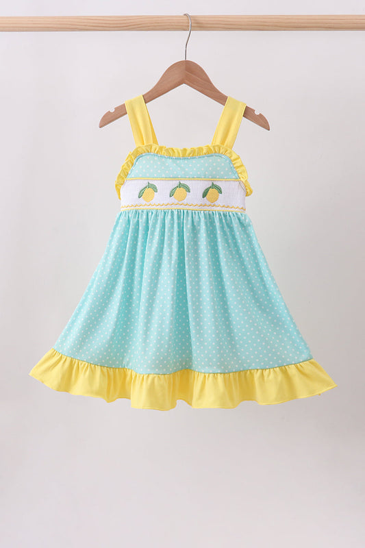 Lemon Smocked Ruffle Dress