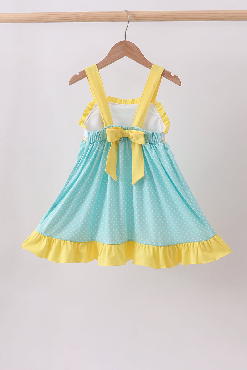 Lemon Smocked Ruffle Dress