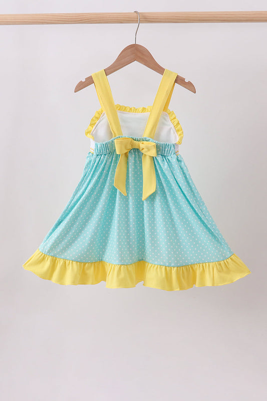 Lemon Smocked Ruffle Dress