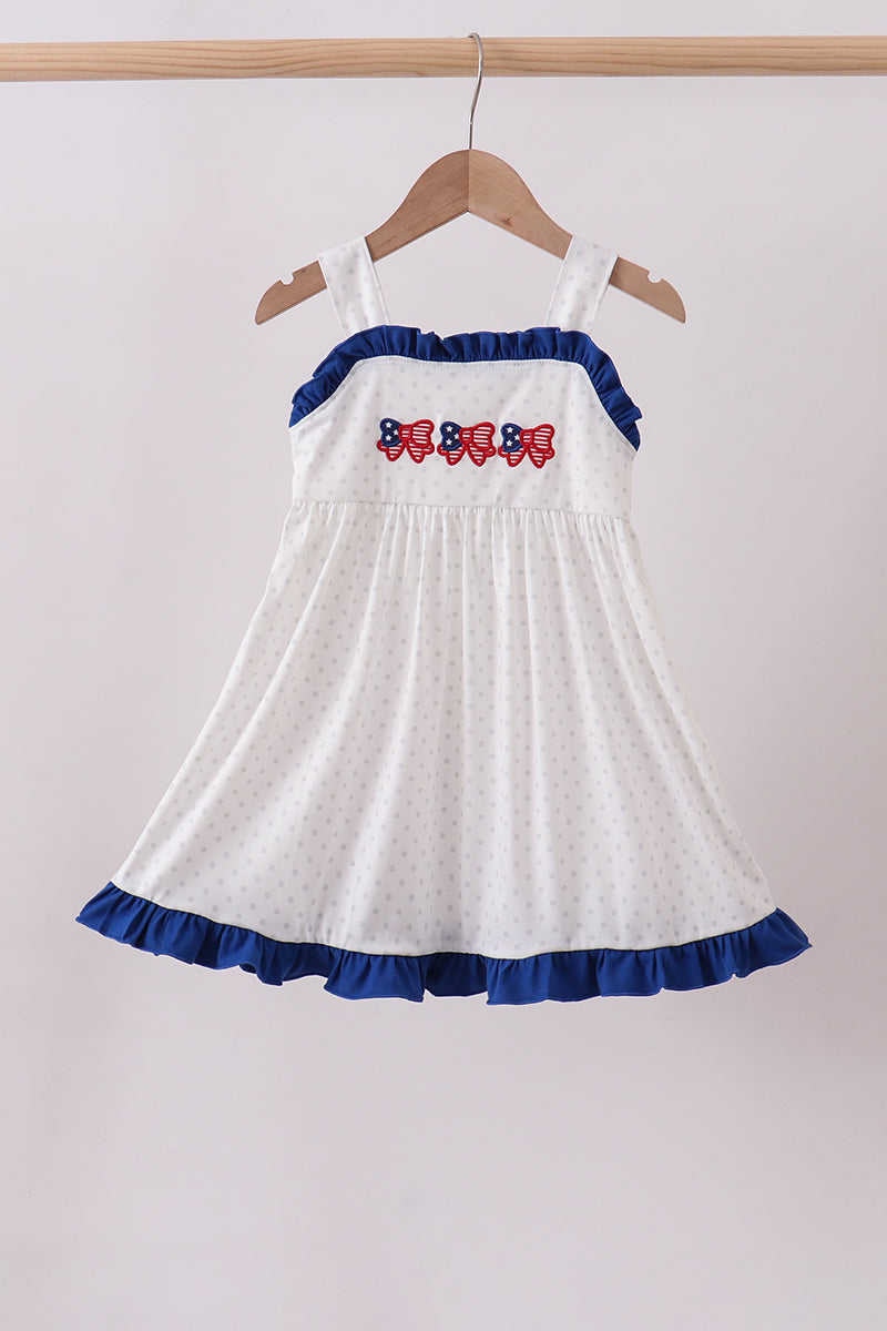 Patriotic Bow Appliqué Dress