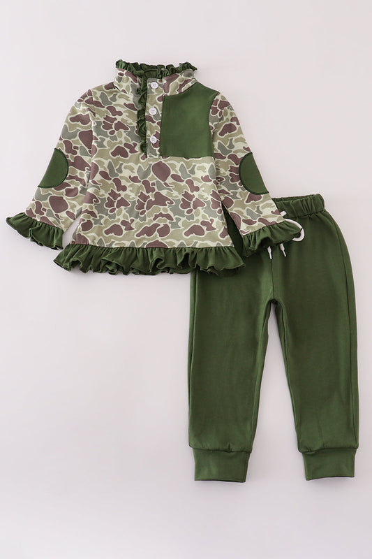 Camo Ruffle Pants Set