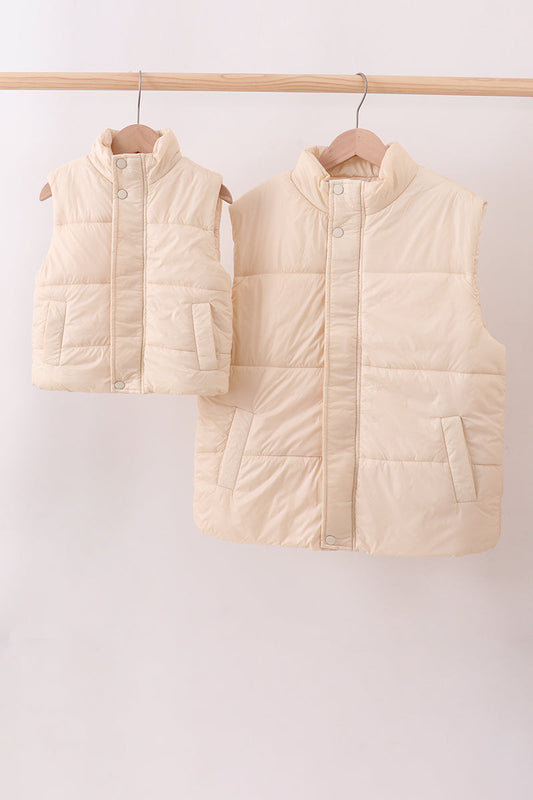 Mom & Me Cream Puffer Vest