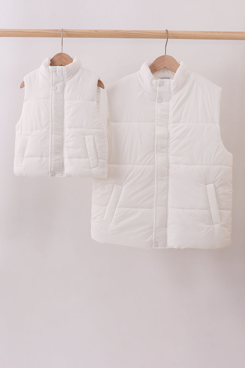 Mom & Me White Puffer Vest