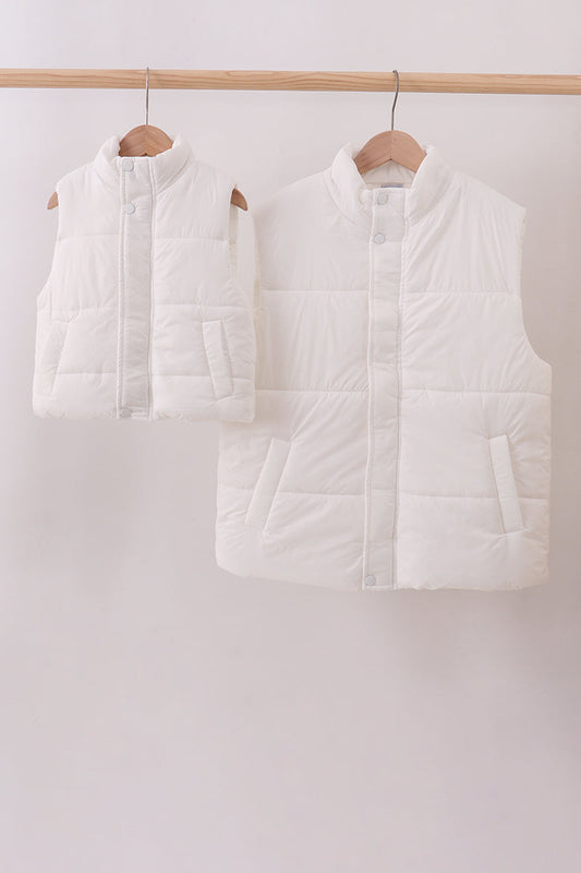 Mom & Me White Puffer Vest