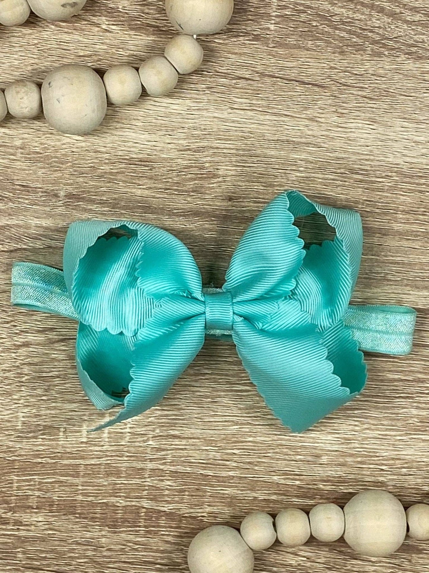 Classic Scalloped Bow - Headband - 4.5" (3 colors)