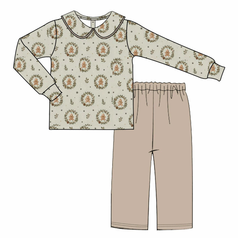 Gingerbread Peter Pan Collar Pants Set