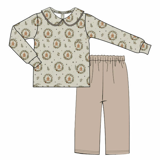 Gingerbread Peter Pan Collar Pants Set