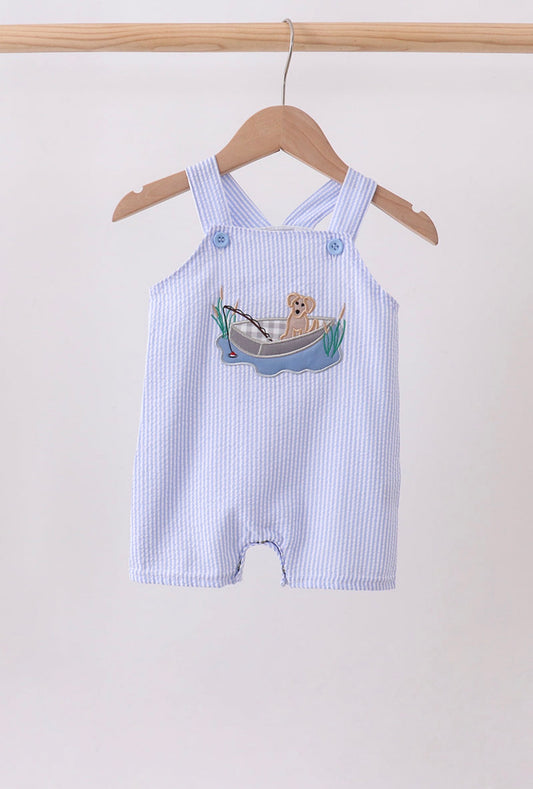 Puppy Appliqué Seersucker Jonjon