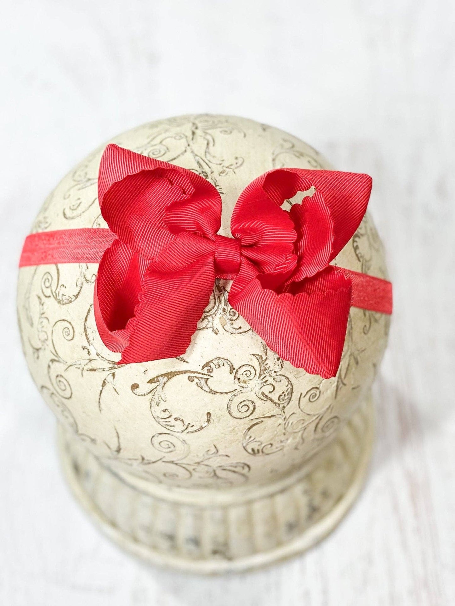 Classic Scalloped Bow - Headband - 4.5" (3 colors)