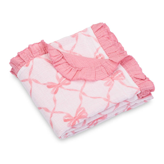 Muslin Quilt Baby & Kids Ruffle Blanket Beautiful Bows