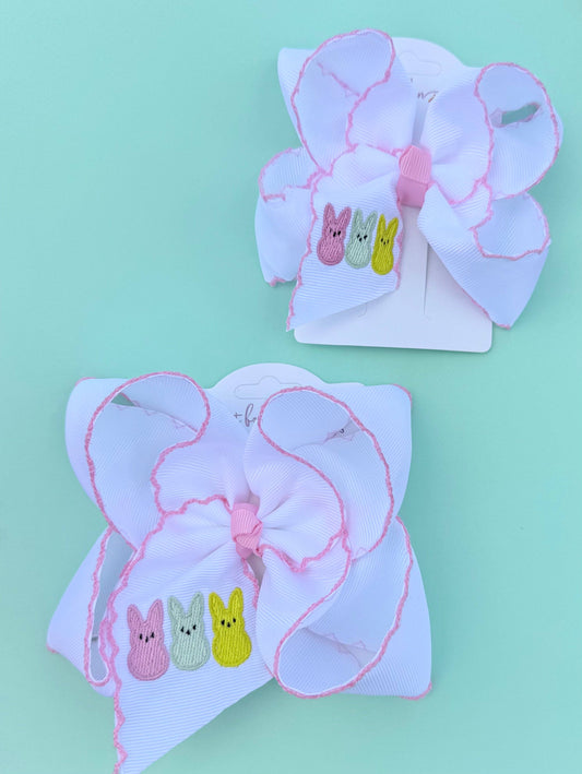 Peep Trio Embroidered Hair Bow