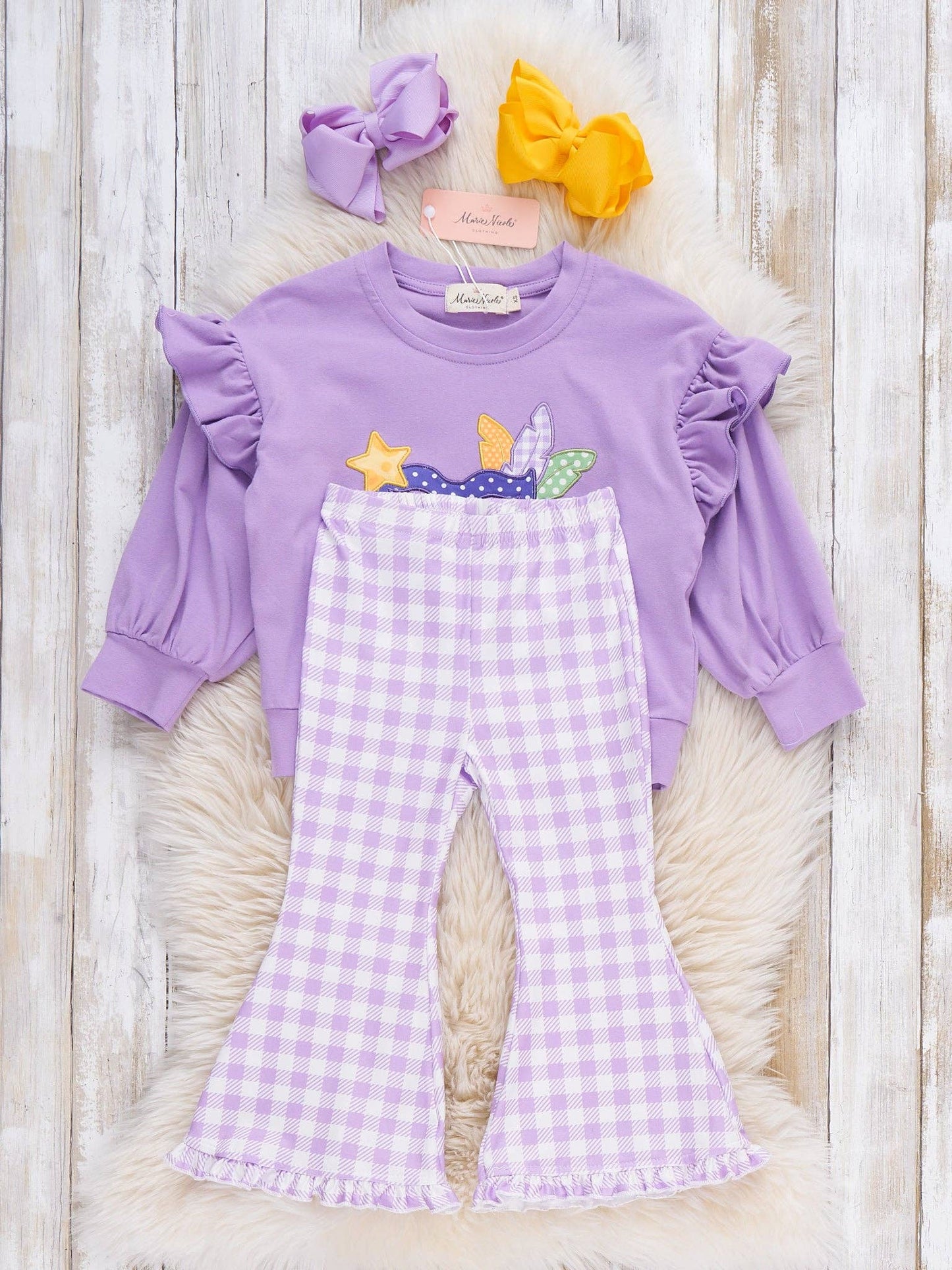 Masked Magic Embroidered Bell Bottom Outfit